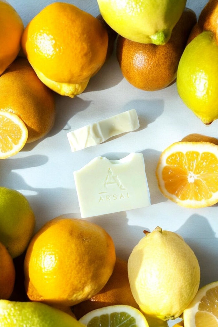 Natural olive oil soap bars with invigorating citrus scents