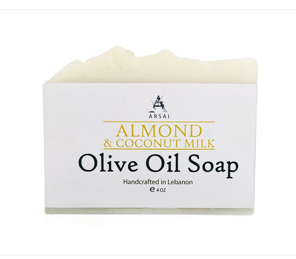 Almond & Coconut Milk - Pure Olive Oil Soap Bar - Handmade - All-Natural - Moisturizing & Soothing - 4 oz - For All Skin Types - Unisex