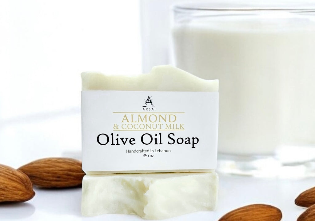 Almond & Coconut Milk - Pure Olive Oil Soap Bar - Handmade - All-Natural - Moisturizing & Soothing - 4 oz - For All Skin Types - Unisex