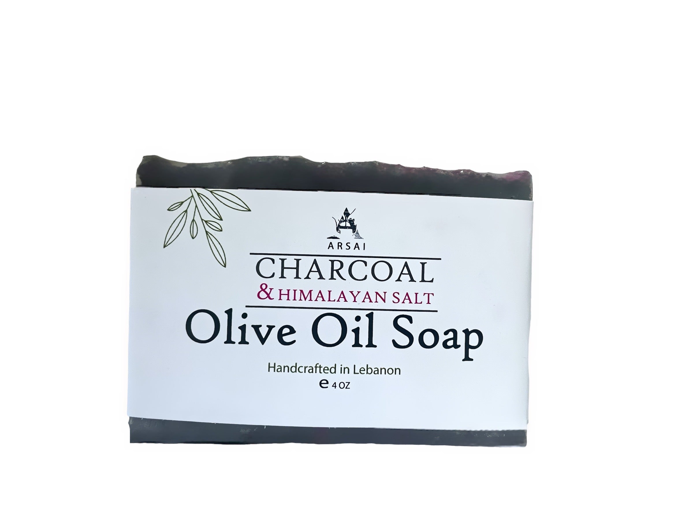 Charcoal - with Himalayan Salt - Pure Olive Oil Soap Bar - Handcrafted - All-Natural - Moisturizing & Soothing - 4oz - For All Skin Types - Unisex