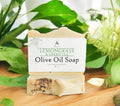 Barre de savon artisanale à l'huile d'olive à la citronnelle et au thé vert 