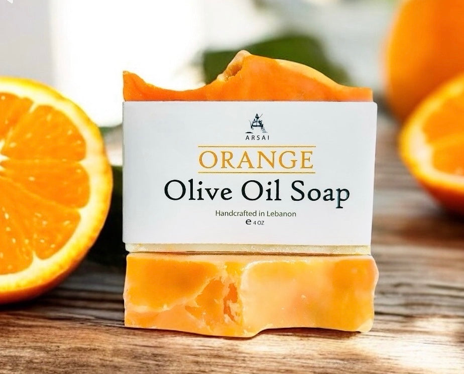 Orange - Pure Olive Oil Soap Bar - Handcrafted - All-Natural - Moisturizing & Soothing - 4oz - For All Skin Types - Unisex