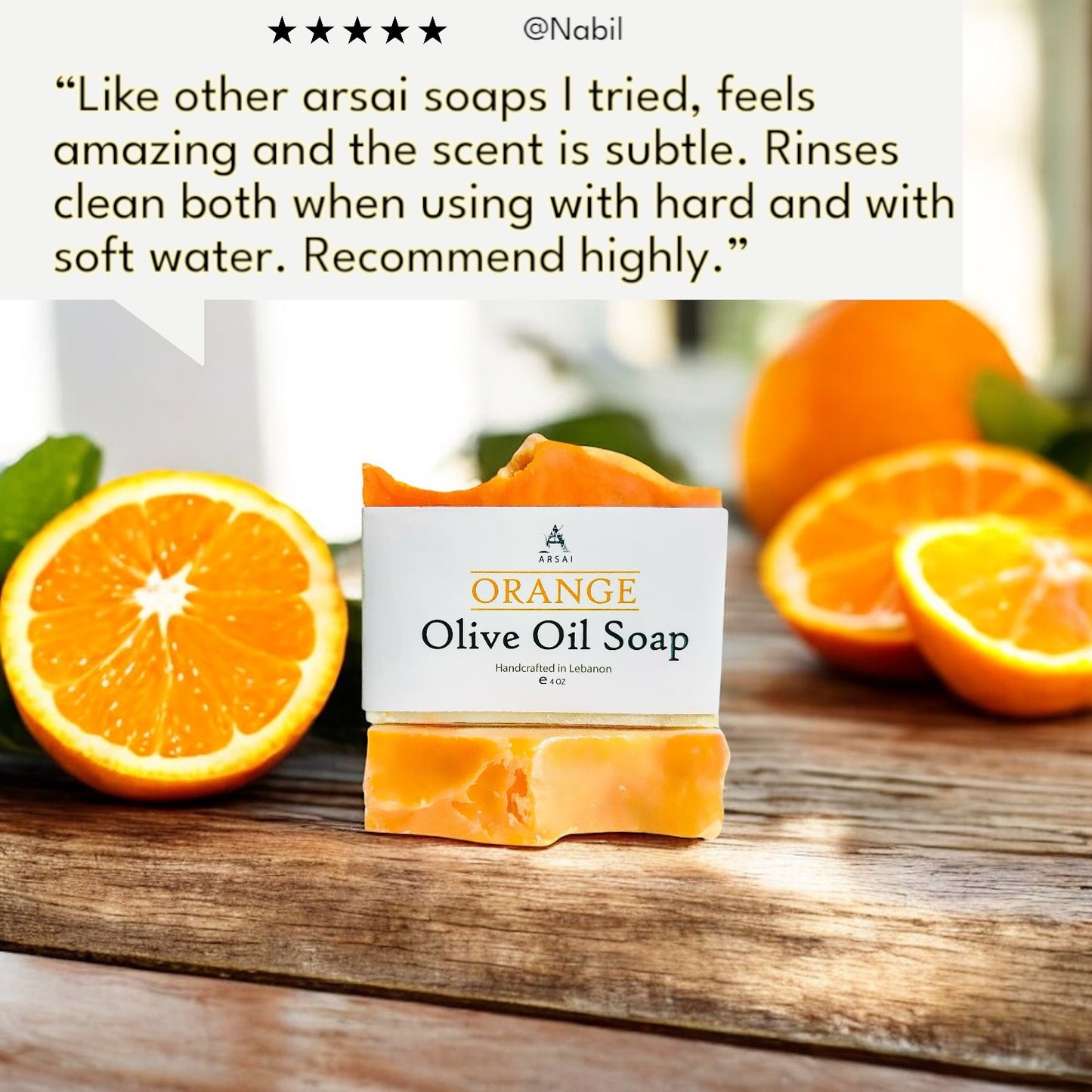 Orange - Pure Olive Oil Soap Bar - Handcrafted - All-Natural - Moisturizing & Soothing - 4oz - For All Skin Types - Unisex