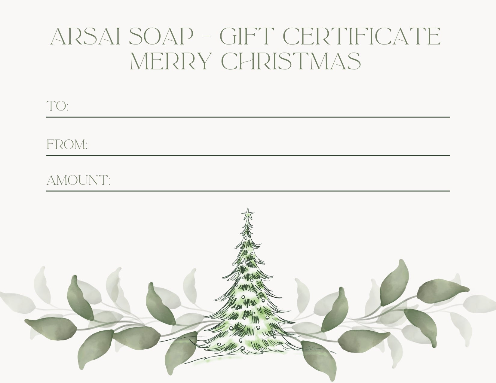 Arsai Soap - Handmade Olive Oil Soap Products - Gift Card - Arsai Soap - Handmade Olive Oil SoapArsai Soap - Handmade Olive Oil Soap Products - Gift CardGift CardArsai Soap