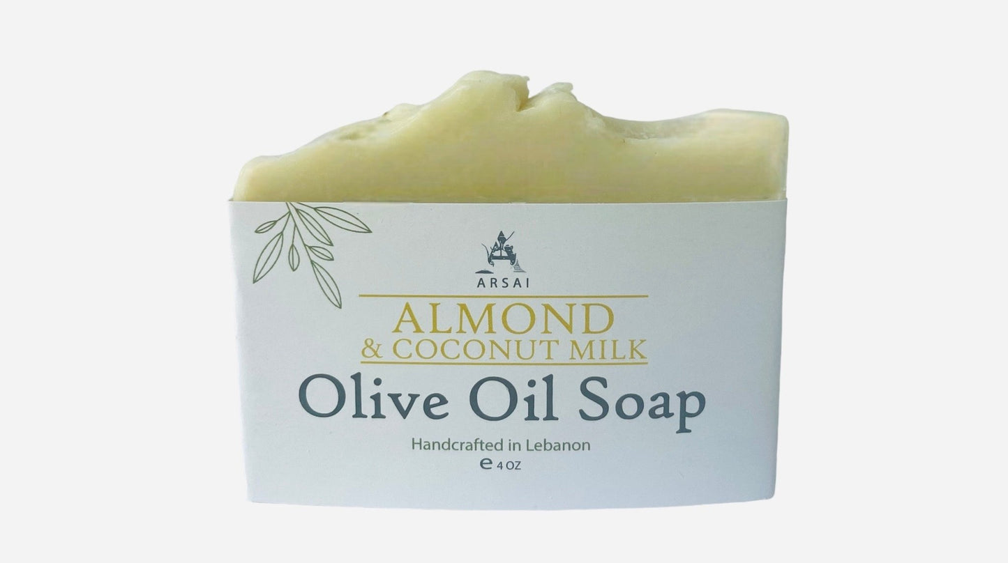 Handmade Almond & Coconut Milk Olive Oil Soap Bar - Arsai Soap - Handmade Olive Oil SoapHandmade Almond & Coconut Milk Olive Oil Soap BarBar SoapLMN - CCN - LV - OILArsai Soap5185012761506