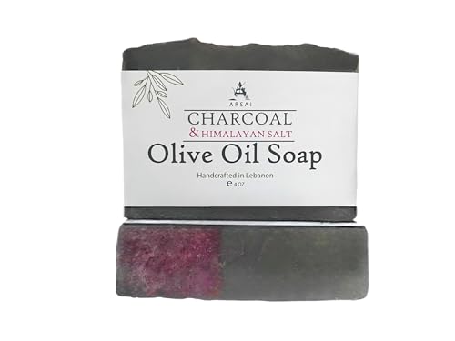 Handmade Charcoal with Himalayan Salt Olive Oil Soap Bar - Arsai Soap - Handmade Olive Oil SoapHandmade Charcoal with Himalayan Salt Olive Oil Soap BarBar SoapCHRArsai Soap5285012761889