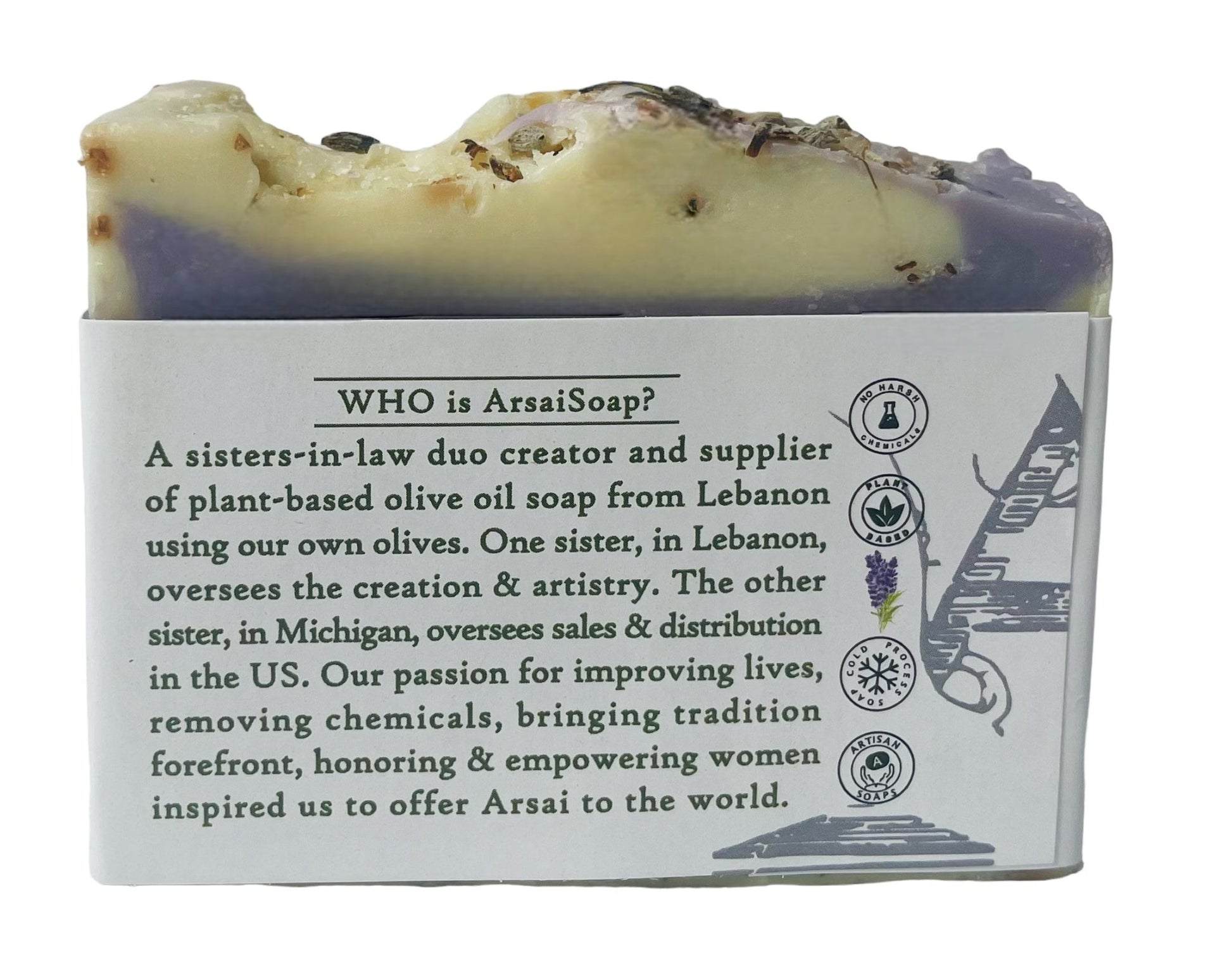 Handmade Lavender Olive Oil Soap Bar - Arsai Soap - Handmade Olive Oil SoapHandmade Lavender Olive Oil Soap BarBar SoapLVNArsai Soap5285012761810