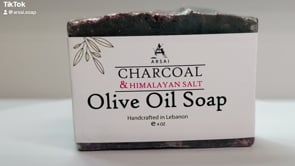 Handmade Charcoal with Himalayan Salt Olive Oil Soap Bar.