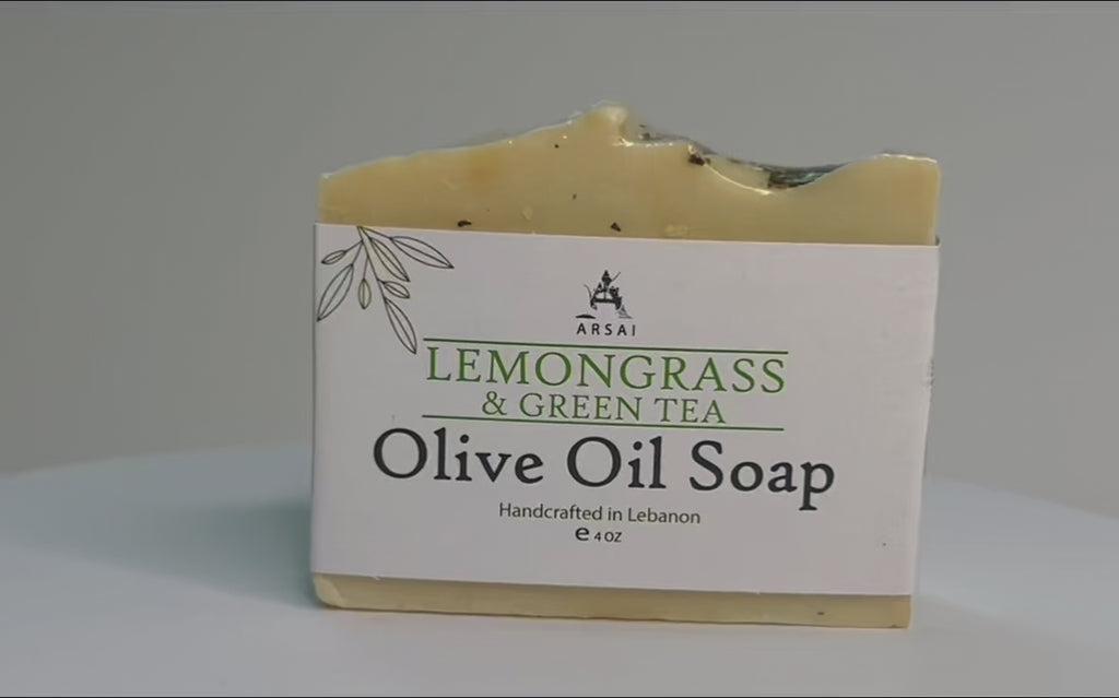 Handmade Lemongrass & Green Tea Olive Oil Soap Bar.