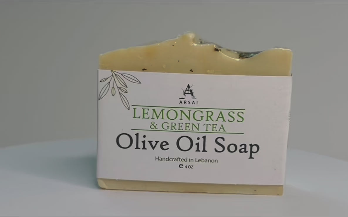 Handmade Lemongrass & Green Tea Olive Oil Soap Bar.