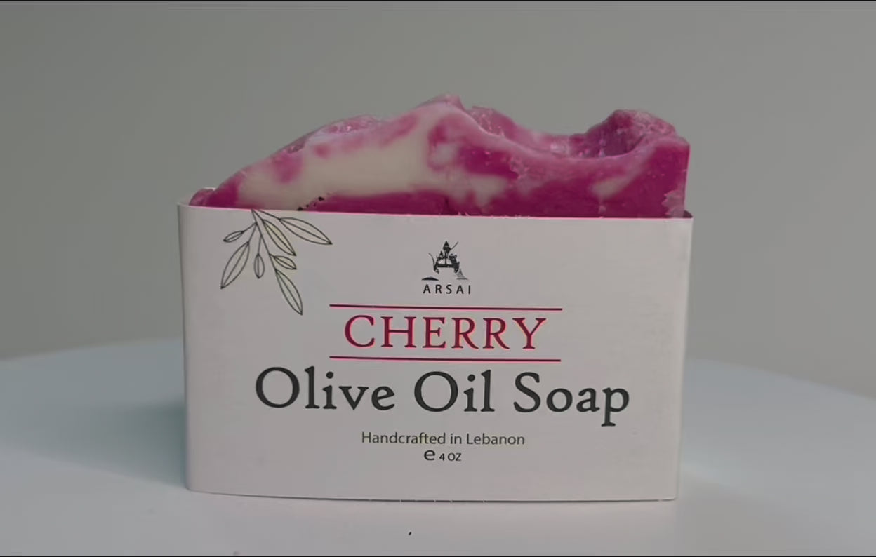 Handmade Cherry Olive Oil Soap Bar.