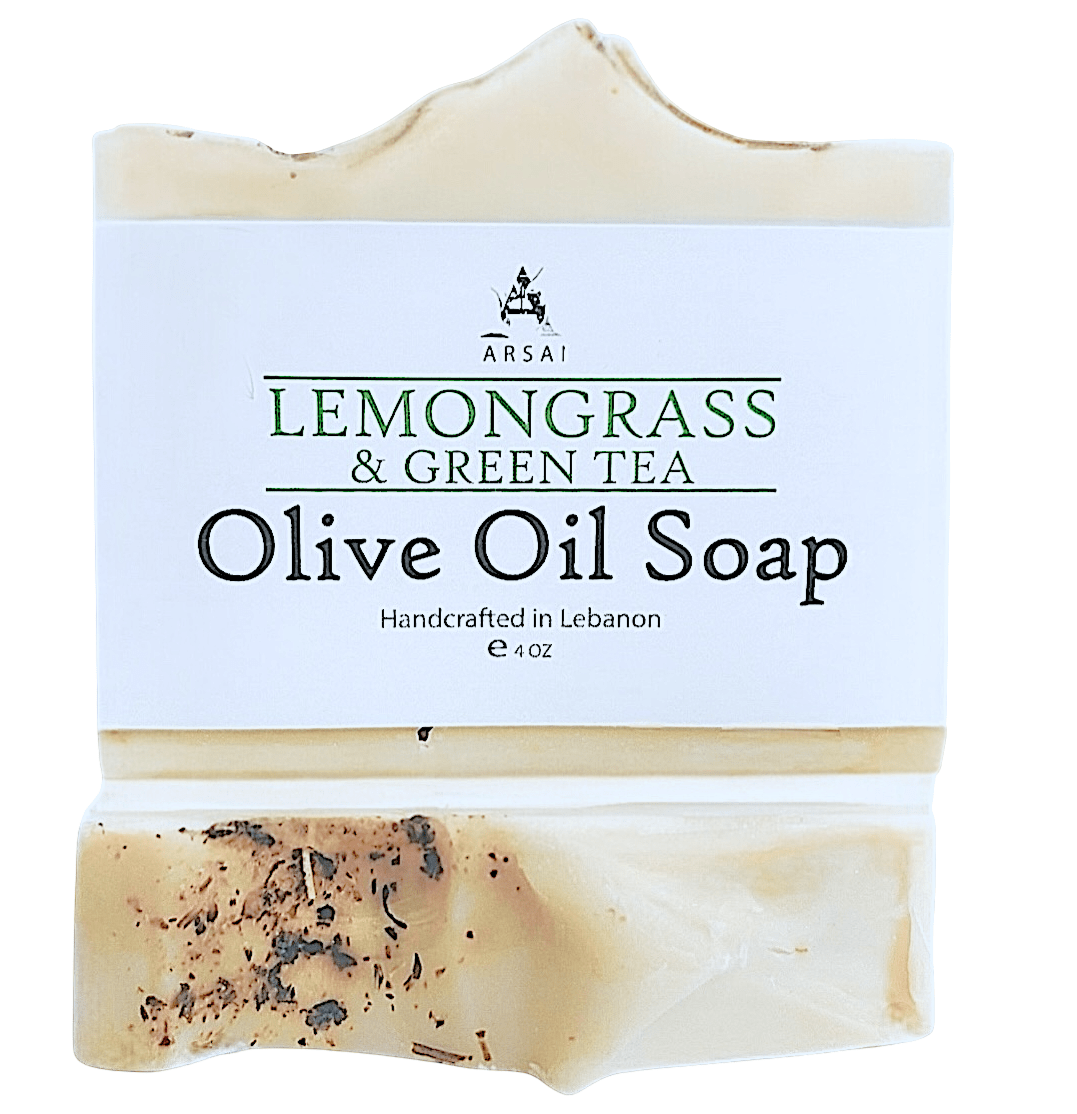 Pure Olive Oil Soap Bar - Handcrafted - Organic - Lemongrass & Green Tea - Moisturizing & Soothing - 4oz - For All Skin Types - Unisex - Arsai Soap - Handmade Olive Oil SoapPure Olive Oil Soap Bar - Handcrafted - Organic - Lemongrass & Green Tea - Moisturizing & Soothing - 4oz - For All Skin Types - UnisexBar SoapLMN - GRN - TEAArsai Soap5285012761513