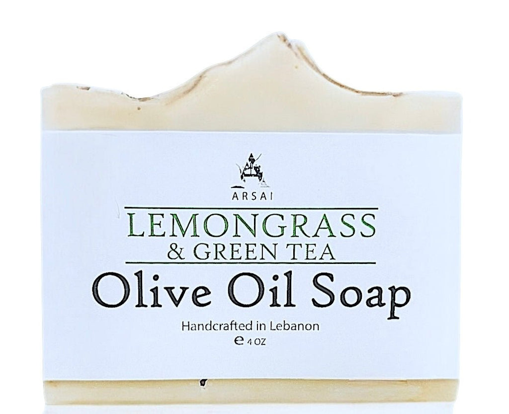 Pure Olive Oil Soap Bar - Handcrafted - Organic - Lemongrass & Green Tea - Moisturizing & Soothing - 4oz - For All Skin Types - Unisex - Arsai Soap - Handmade Olive Oil SoapPure Olive Oil Soap Bar - Handcrafted - Organic - Lemongrass & Green Tea - Moisturizing & Soothing - 4oz - For All Skin Types - UnisexBar SoapLMN - GRN - TEAArsai Soap5285012761513